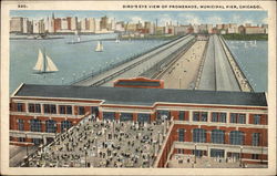 Bird's Eye View of Promenade, Municipal Pier Chicago, IL Postcard Postcard