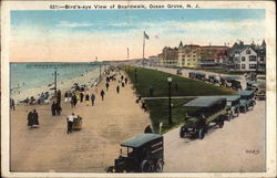 Bird's Eye View of Boardwalk Ocean Grove, NJ Postcard Postcard