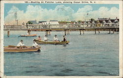 Boating on Fletcher Lake Ocean Grove, NJ Postcard Postcard