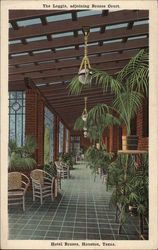 The Loggia, Adjoining Brazos Court, Hotel Brazos Postcard