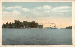 Eagle Island and Str. "Mt. Washington," The Weirs Postcard