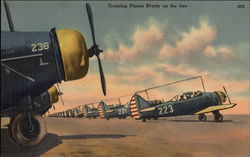 Training Planes Ready on the line Postcard