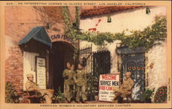 An Interesting Corner in Olvera Street - American Women's Voluntary Services Canteen Postcard