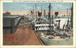 Harbor View, America's second largest seaport Postcard