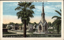 View in Metairie Cemetary Postcard