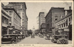 Bull Street and City Hall Postcard