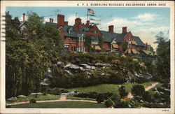 F.A. Sieberling Residence and Gardens Akron, OH Postcard Postcard