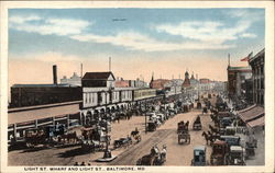 Light St. Wharf and Light St Baltimore, MD Postcard Postcard