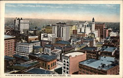 Birdseye view office building section Postcard