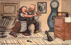 Elderly Couple Dancing Postcard