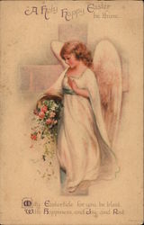 A Holy Happy Easter be thine With Angels Postcard Postcard