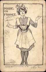 Made in France - French Maid Postcard