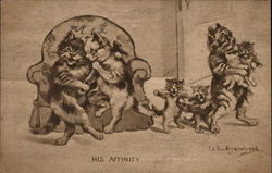 His Affinity Cats Postcard Postcard