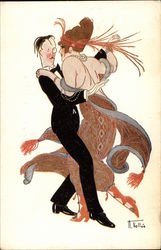 Man and Woman Dancing Postcard Postcard