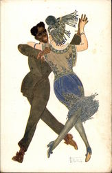 Interracial Couple Dancing Postcard Postcard