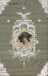 Attractive Woman in a Frame Women Postcard Postcard