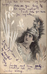 A Beautiful Woman in Armor Women Postcard Postcard