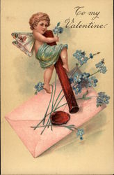 To my Valentine Cupid Postcard Postcard