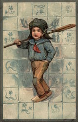 Dutch Boy with Paddle Postcard