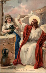 Jesus et la Samaritaine Religious Postcard Postcard