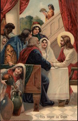 Jesus with People at the Wedding in Cana Religious Postcard Postcard