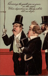 Three Men in Top Hats Postcard