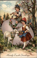 Hearty Easter Greetings Postcard