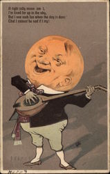 A right jolly moon am I Astronomy Postcard Postcard