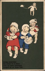 Children with Their Dolls Postcard