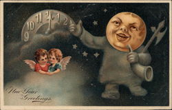 New Year Greetings Angels & Cherubs Postcard Postcard