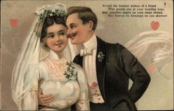 Couple in Wedding Garb Marriage & Wedding Postcard Postcard