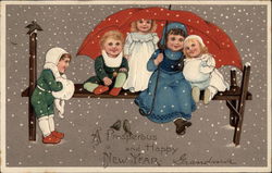 A prosperous and Happy New Year Children Postcard Postcard