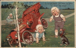 It is not right for trees to grow so near the road! Children Postcard Postcard