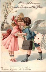 A Merry Christmas and a Prosperous New Year Children Postcard Postcard