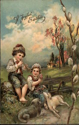 A Joyful Easter With Children Postcard Postcard