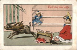 The End of Poor Teddy Children Postcard Postcard