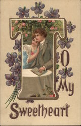 To My Sweetheart - Letter T Romance & Love Postcard Postcard