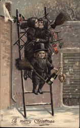 3 Chimney Sweep Children Postcard Postcard