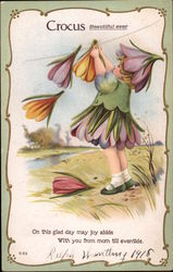 Crocus, Beautiful ever With Children Postcard Postcard