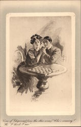 Couple at Gaming Table Postcard