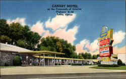 Canary Motel Salina, KS Postcard Postcard