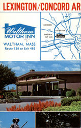 Waltham Motor Inn Massachusetts Postcard Postcard