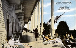 Porch, Grand Hotel, Mackinac Island, Michigan Postcard