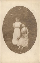 Two Women Posing for Picture Utica, NY Postcard Postcard