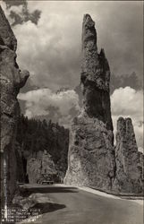 Needles Hiway Right by the Traffic Cop in the Black Hills South Dakota Postcard Postcard