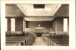 View of Church Pews & Altar Postcard