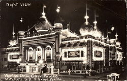 Night View of World's Only Corn Palace Mitchell, SD Postcard Postcard