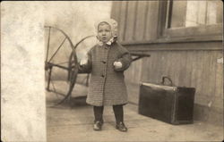 Young Child in Coat and Hat Children Postcard Postcard