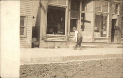 Window Washer Washing the Shop's Windows Occupational Postcard Postcard