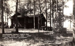 Northwoods, Tourist Cabin and Open Fireplace Iron Mountain, MI Postcard Postcard